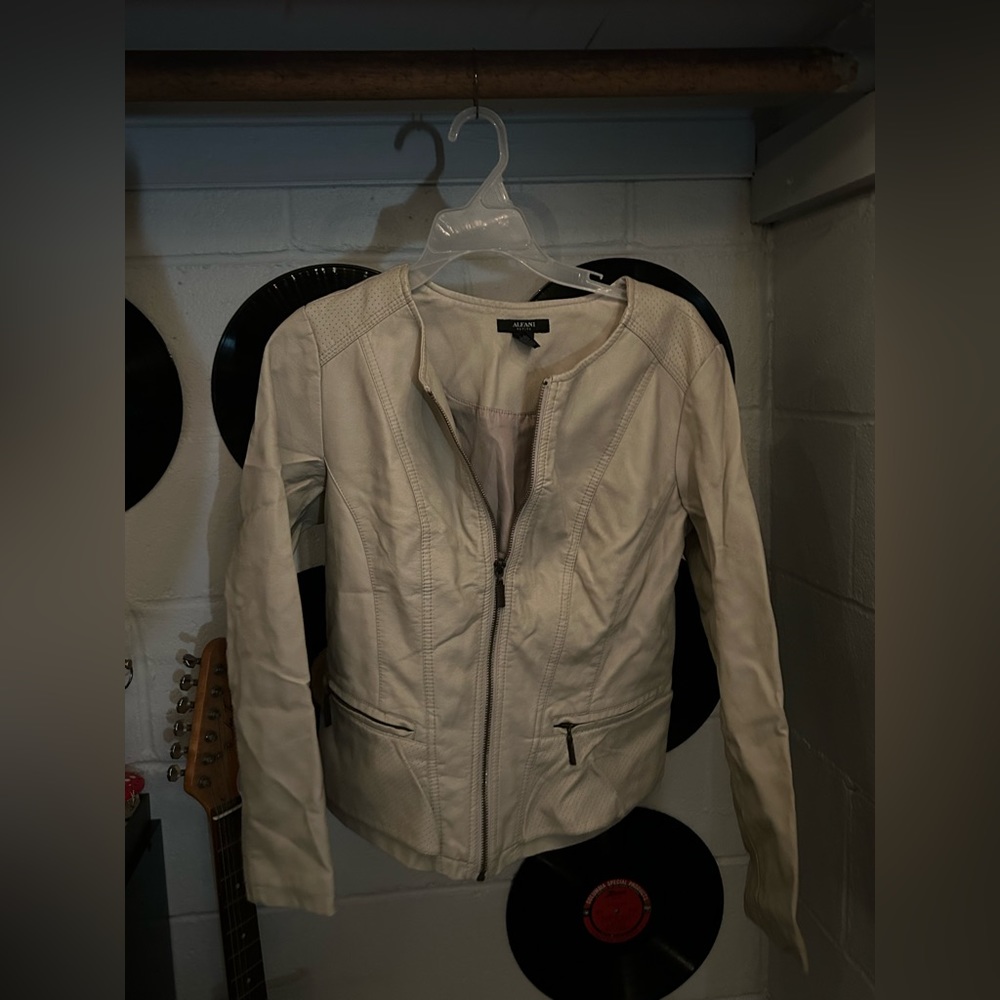 beige faux leather jacket